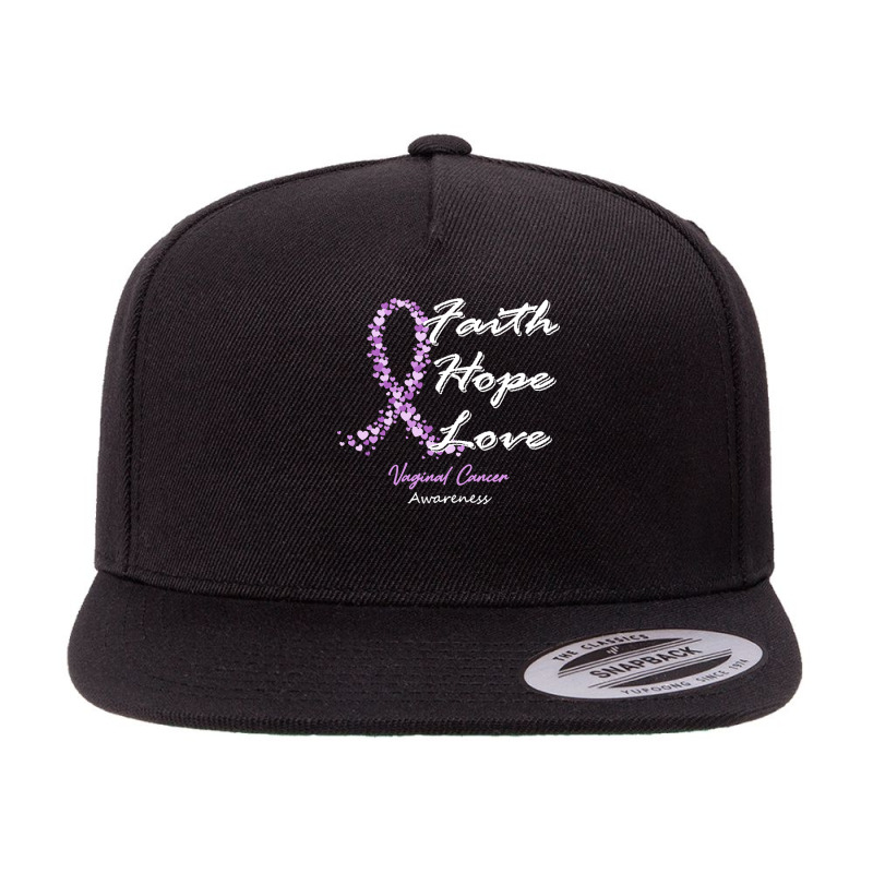 Vaginal Cancer Awareness T  Shirt Vaginal Cancer Awareness Faith Hope 5 panel snapback cap by rico96716 | Artistshot