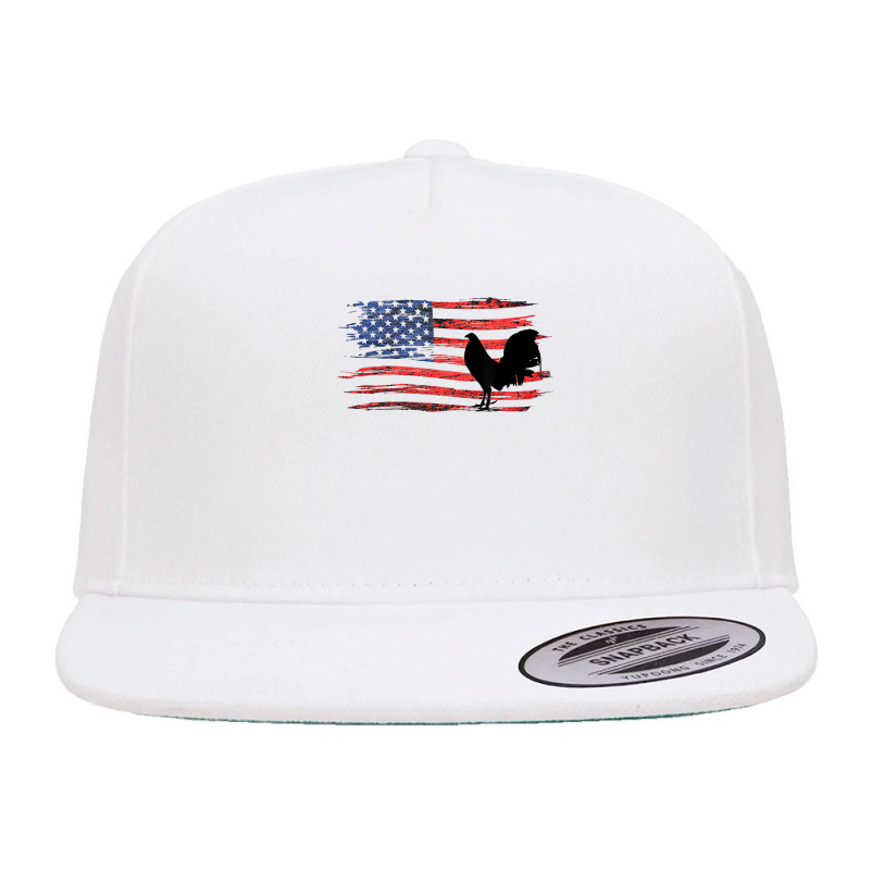 Gamefowl Vintage Distressed Us Flag Rooster Gallegos Fighter T Shirt 5 panel snapback cap by emaliekrein | Artistshot