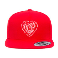 Coral Love Heart 5 Panel Snapback Cap | Artistshot