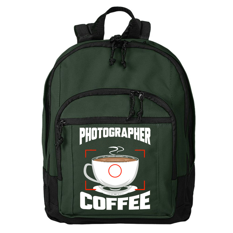 Photographer T  Shirt Photographer Fueled By Coffee Camera Photography Basic Backpack | Artistshot