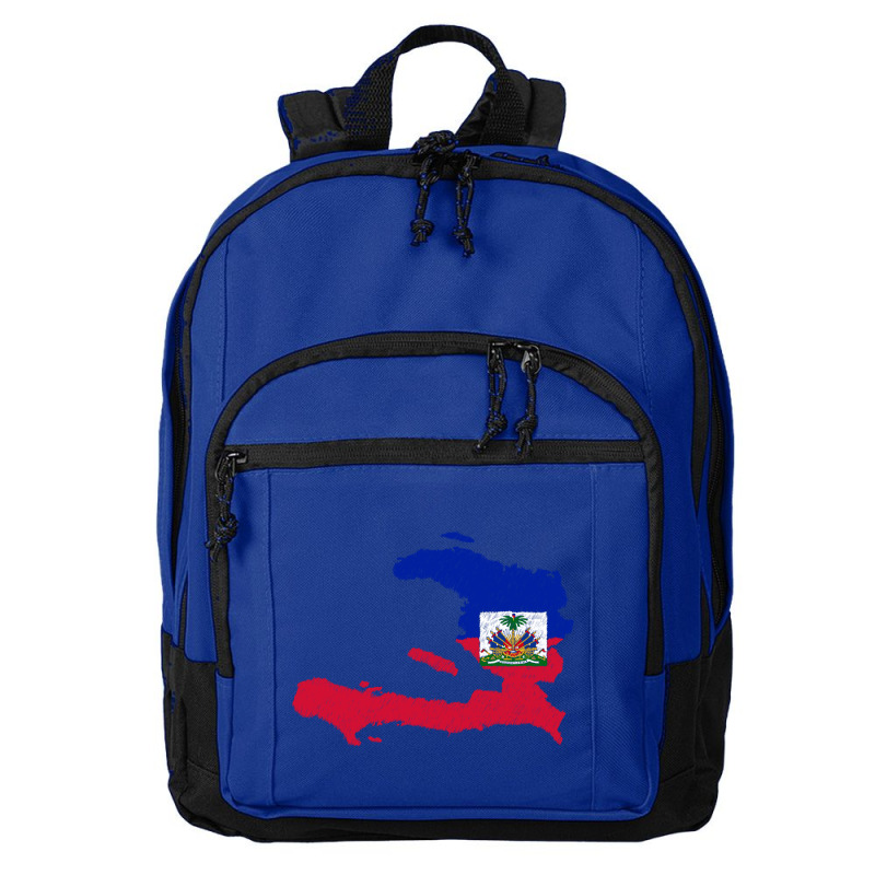 Haiti Map Flag Drawing Line Art Basic Backpack | Artistshot