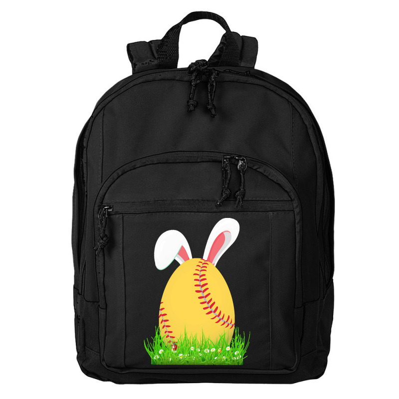 Easter Day T  Shirt Cute Easter Softball Bunny Ears Egg Bunny Lover Gi Basic Backpack by dana9597 | Artistshot