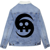 Simple Design Face Skull Unisex Sherpa-lined Denim Jacket | Artistshot