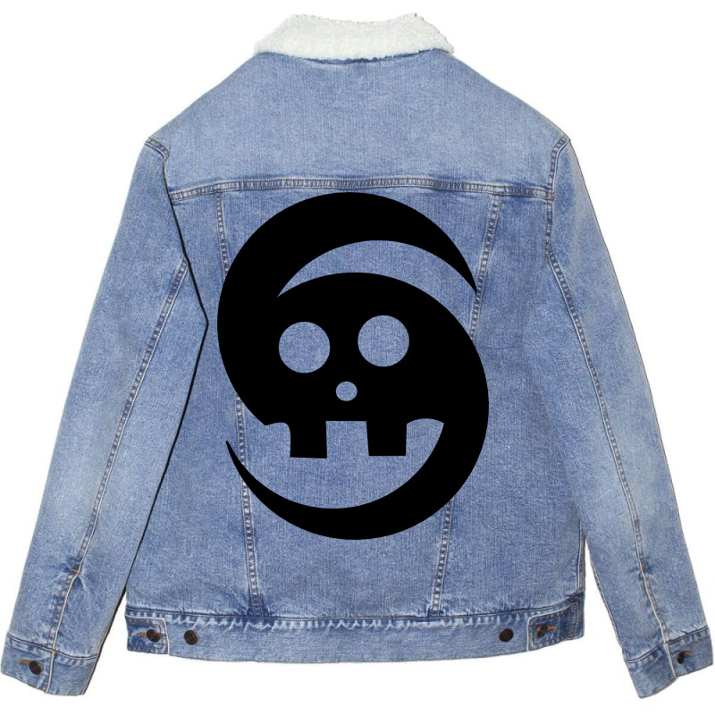 Simple Design Face Skull Unisex Sherpa-lined Denim Jacket | Artistshot