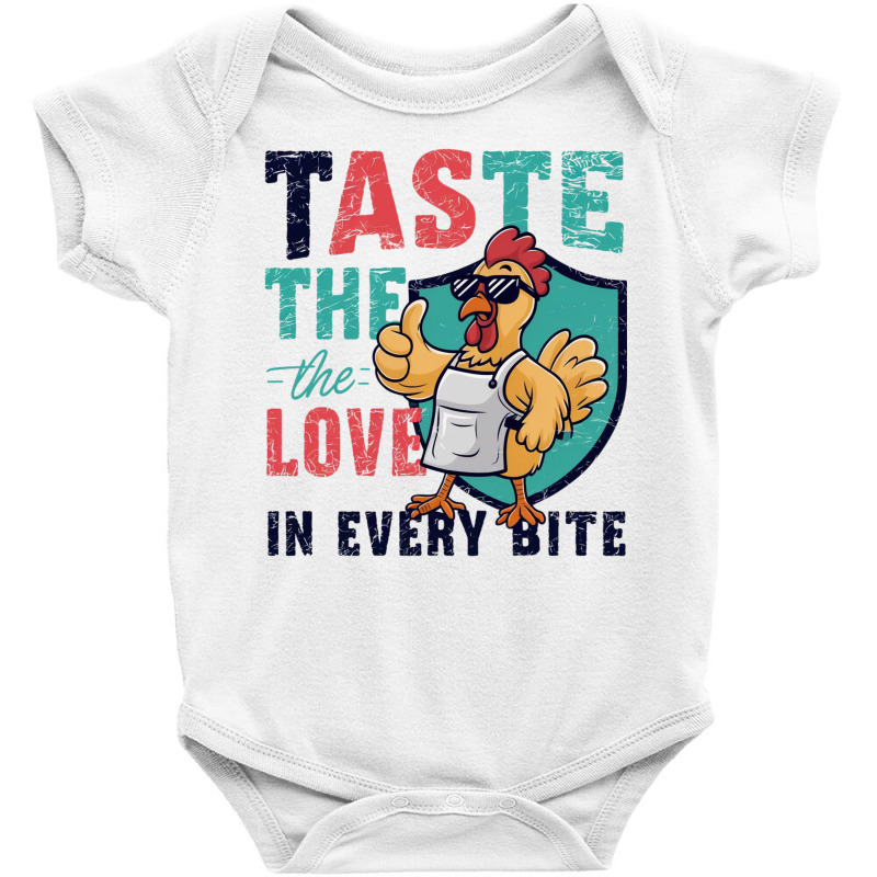 A Cartoon Chicken Wearing And Sunglasses Baby Bodysuit by John Nichols | Artistshot