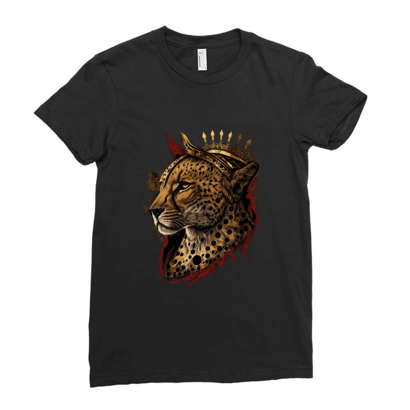 King Leopard Ladies Fitted T-Shirt by mailson | Artistshot