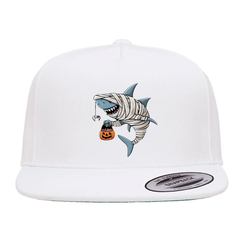 A Mummy Shark Halloween 5 Panel Snapback Cap | Artistshot