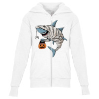 A Mummy Shark Halloween Youth Zipper Hoodie | Artistshot