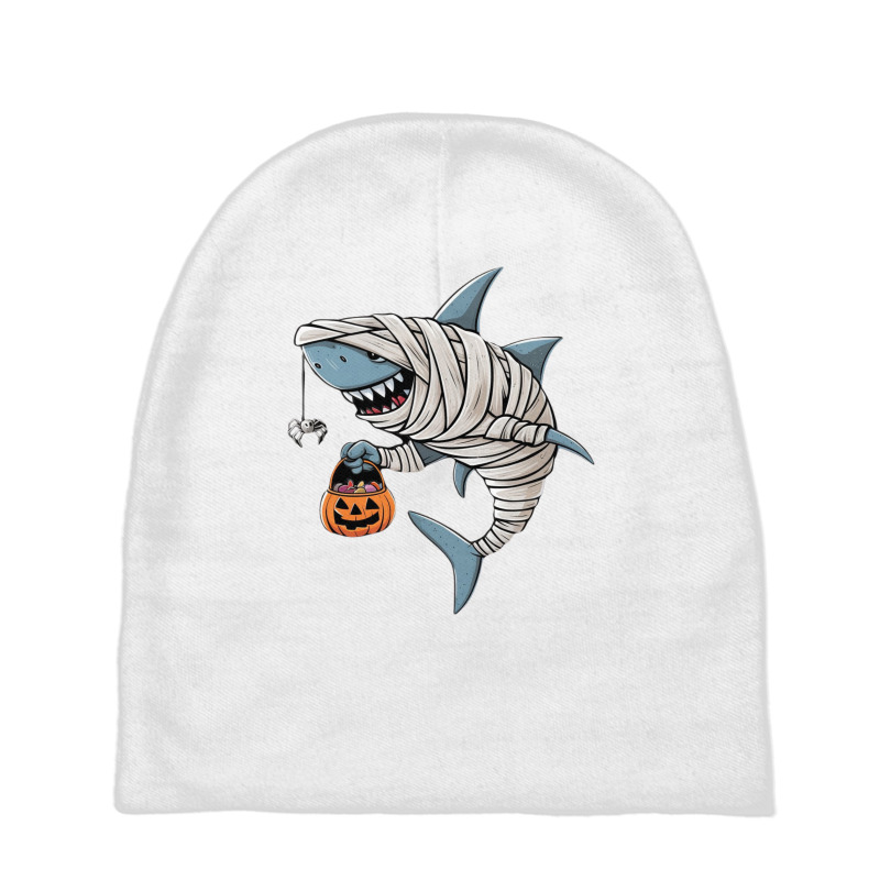 A Mummy Shark Halloween Baby Beanies | Artistshot