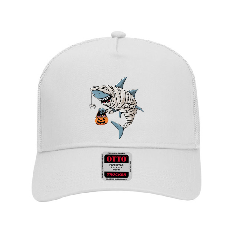 A Mummy Shark Halloween Mesh Back Trucker Hat | Artistshot