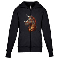 King Rhino Youth Zipper Hoodie | Artistshot