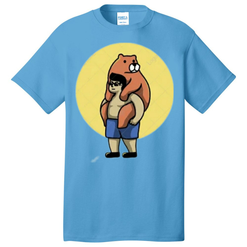 Bear And Man Images Basic T-shirt | Artistshot