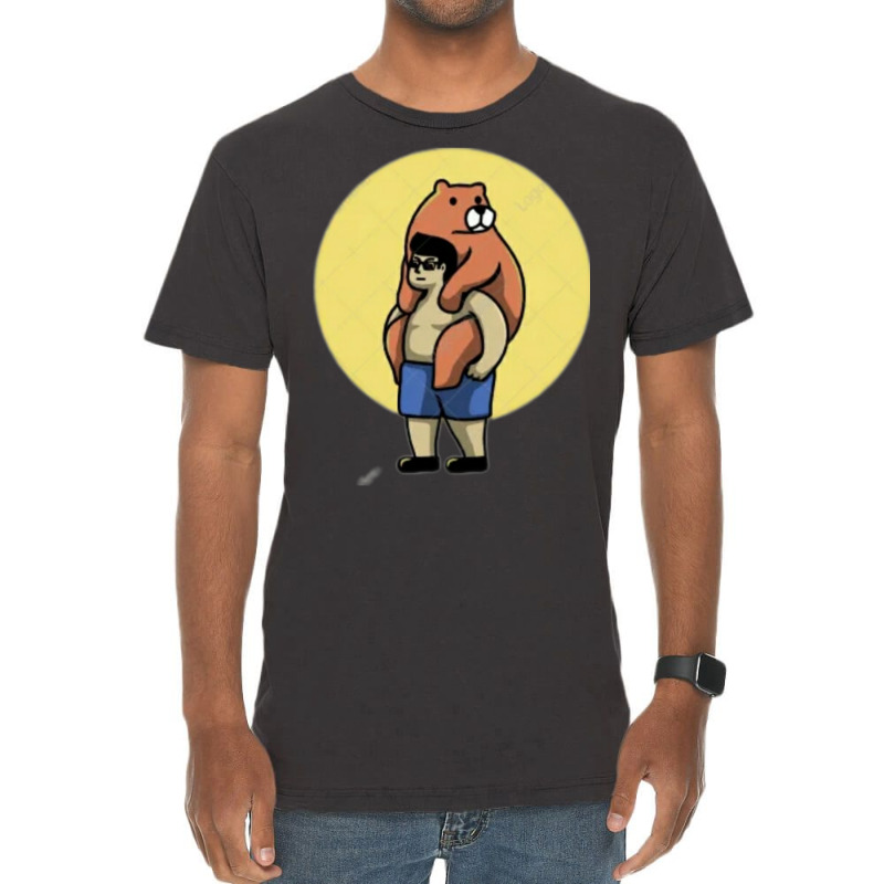 Bear And Man Images Vintage T-shirt | Artistshot