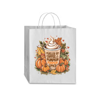 Fueled By Coffee & Pumpkin Spice Traveler Paper Bag -13 X 6 X 15 3/4 | Artistshot