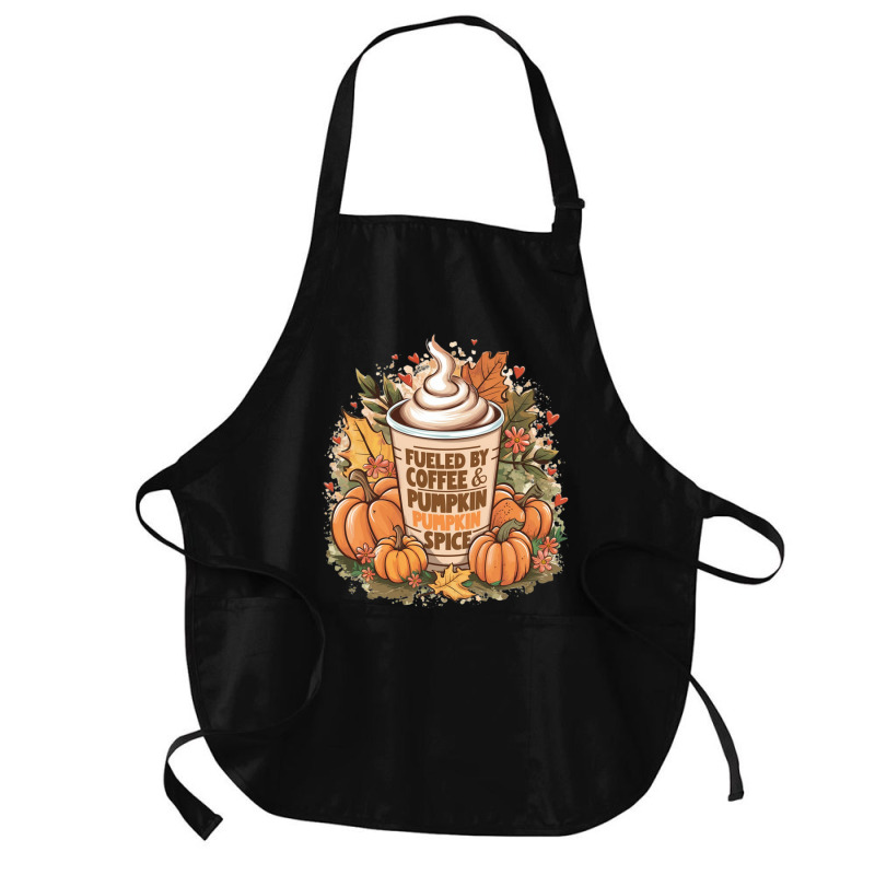 Fueled By Coffee & Pumpkin Spice Medium-length Apron | Artistshot