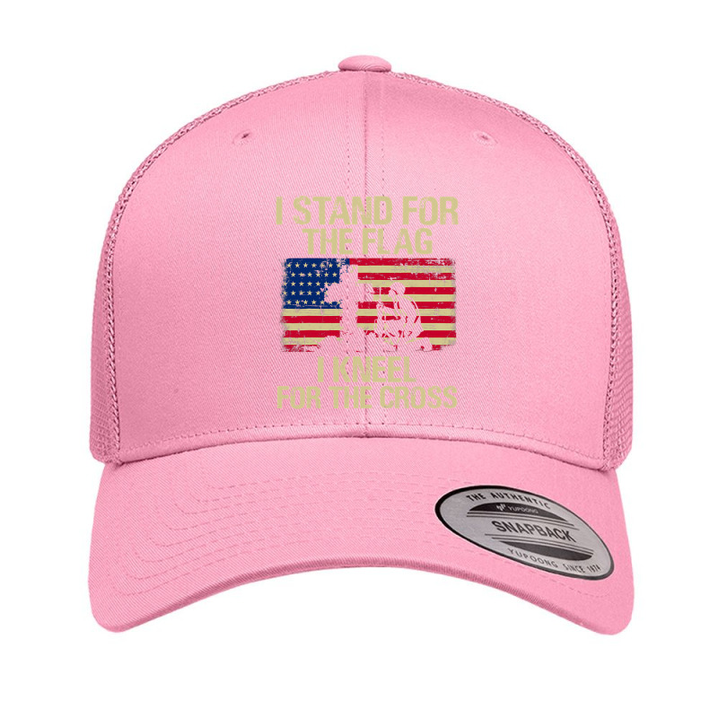 I Stand For The Flag I Kneel For The Cross Veteran Day Gift 19 Retro Trucker Cap by pester | Artistshot