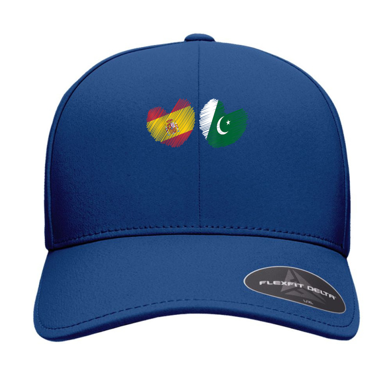 Pakistan Spain Heart Spanish Flag Pakistani Flag Love Heart T Shirt Seamless Cap by hustonfkobar3 | Artistshot