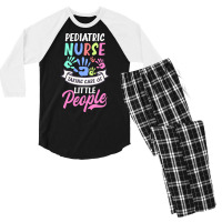 Pediatric Nurse T  Shirt Pediatric Nurse Shirt  Taking Care Of Little Men's 3/4 Sleeve Pajama Set | Artistshot