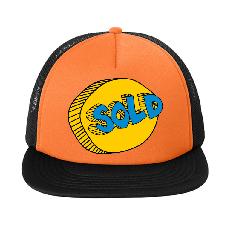 Retro Sold Stamps Typography Foam Snapback hat by selos47 | Artistshot