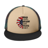 Bold Stripes Bright Stars Brave Hearts Foam Snapback Hat | Artistshot