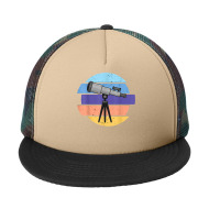 Telescope Retro Cosmology Watch The Stars In The Milky Way T Shirt Foam Snapback Hat | Artistshot