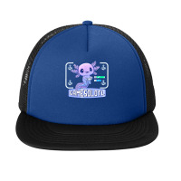 Axolotl Cute Axolotl Lover Gaming Gamesalotl Video Gamer Boys 64 Foam Snapback Hat | Artistshot