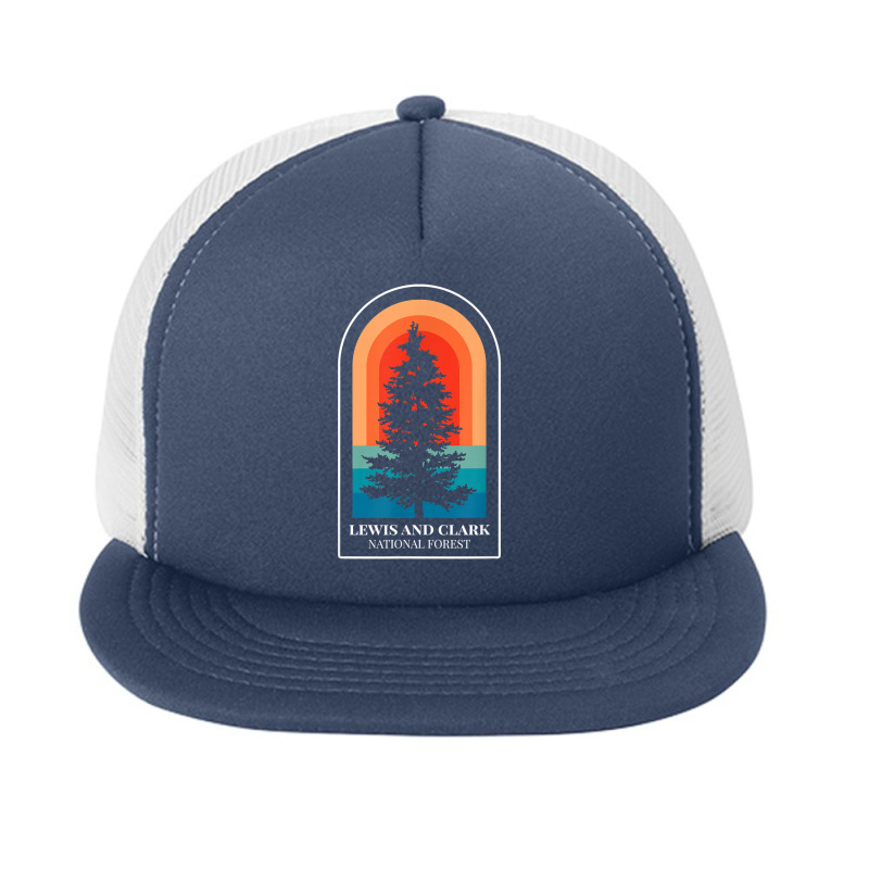 Retro Lewis And Clark National Forest Montana Hiking T Shirt Foam Snapback hat by hollymu | Artistshot