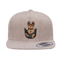 Dog Lovers Gifts Yorkshire Terrier In Pocket Funny Dog Face Premium T 5 Panel Snapback Cap | Artistshot