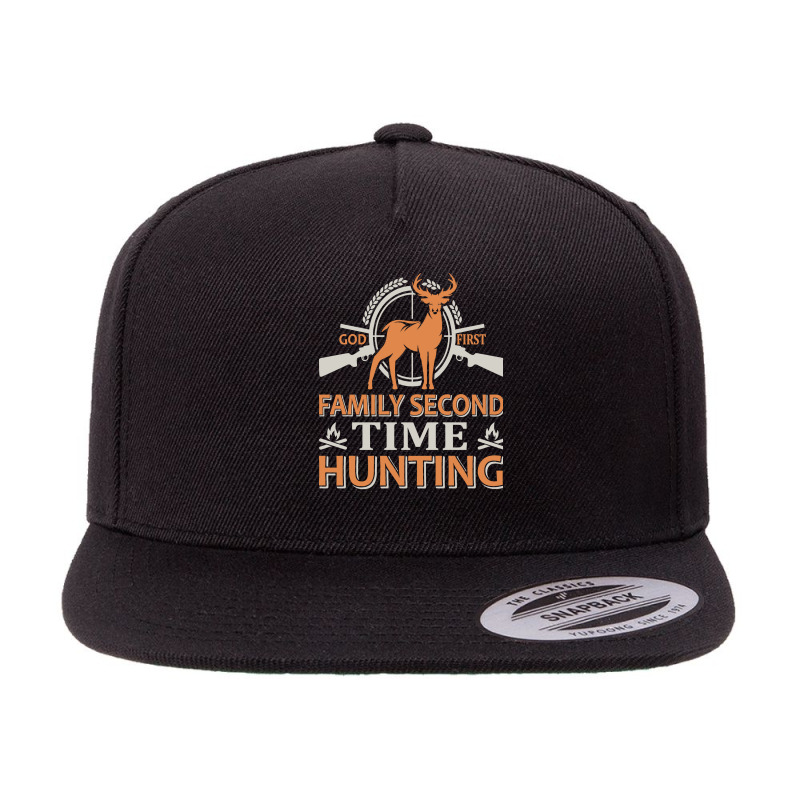 Hunting Hunt Gone Fishing Be Back Soon To Go Hunting 57 Hunter 5 Panel Snapback Cap | Artistshot