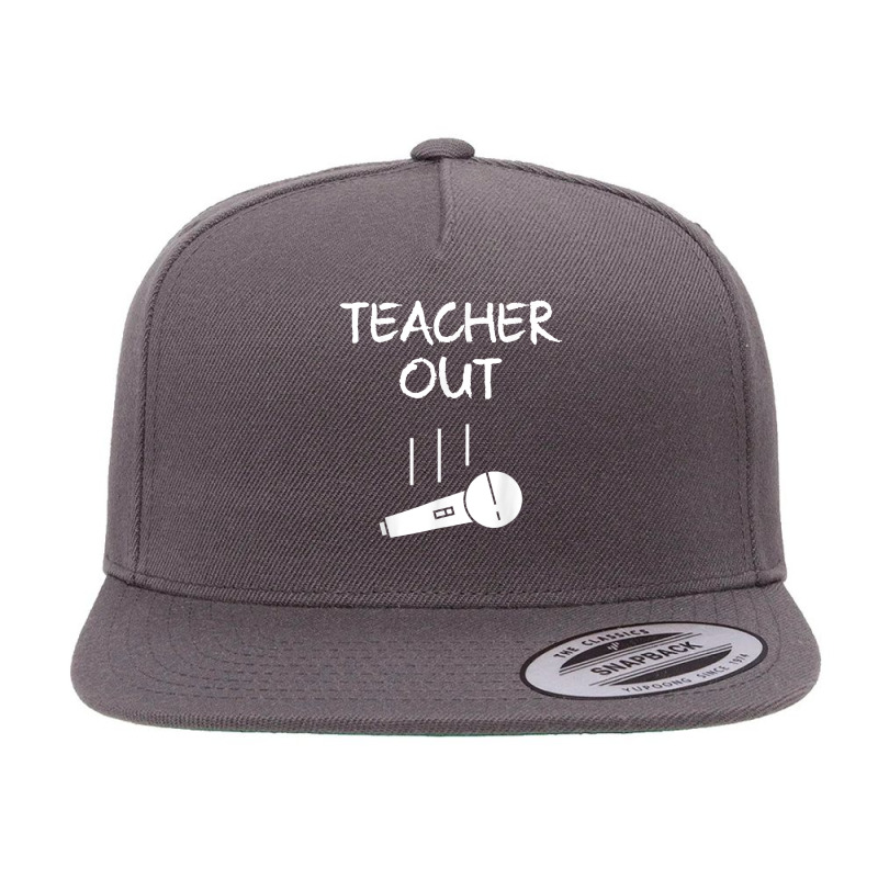 Retired Teacher Out Mic Drop Retirement End Of School Year T Shirt 5 Panel Snapback Cap | Artistshot