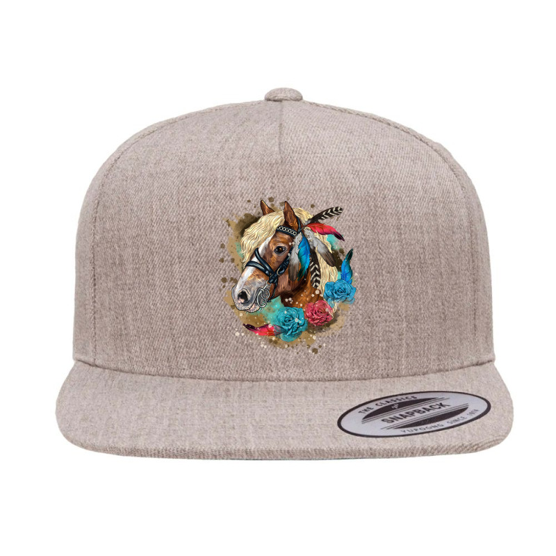 Haflinger Horse Floral 5 panel snapback cap by LillyAllenDesigns | Artistshot