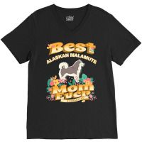 Dog Moms T  Shirt Best Alaskan Malamute Mom   Dog Mom, Dog Owner Gifts V-neck Tee | Artistshot