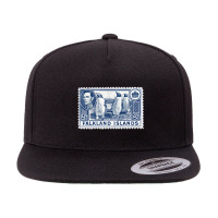 Vintage Falkland Islands Postage Stamp Design 5 Panel Snapback Cap | Artistshot