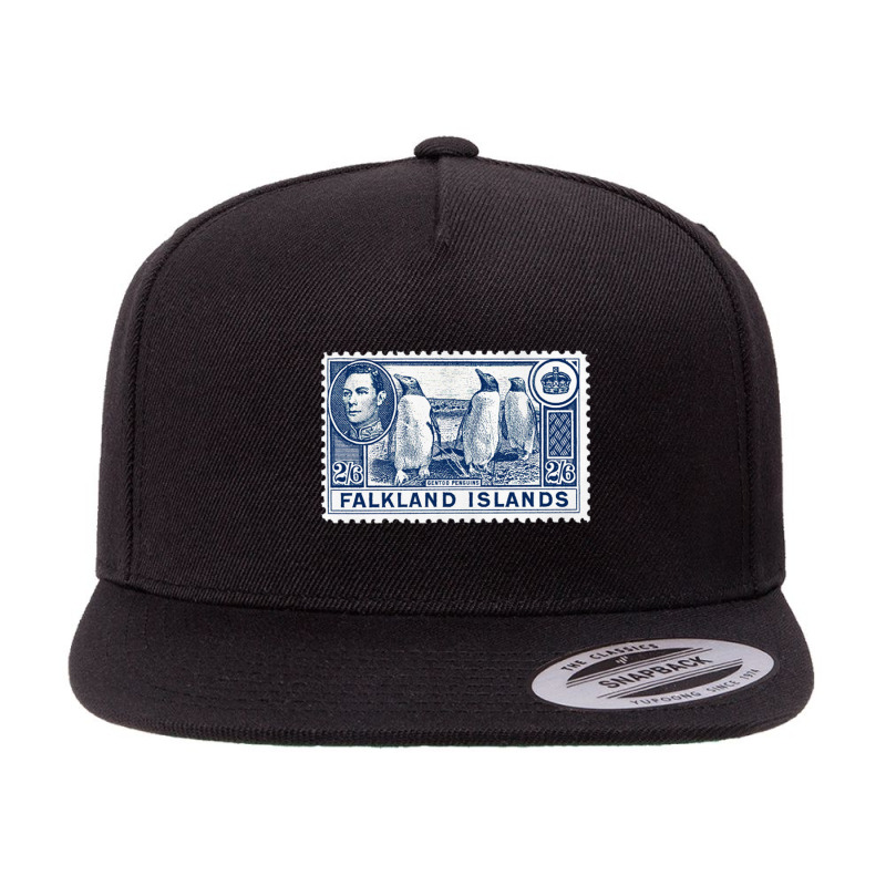 Vintage Falkland Islands Postage Stamp Design 5 panel snapback cap by sabitung | Artistshot