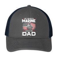 My Favorite Marine Calls Me Dad T  Shirt Father's Day Flag My Favorite Pa Trucker Cap | Artistshot