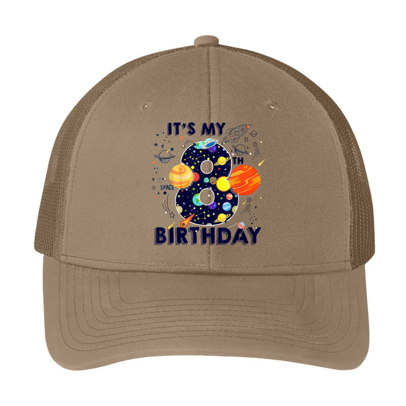 Kids Outer Space 8 Year Old 8th Birthday Party Boys Girls T Shirt Pa Trucker Cap by emaliekrein | Artistshot