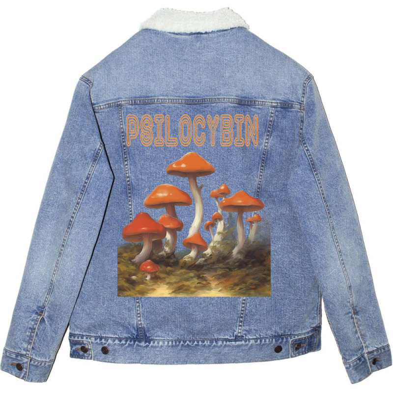 Psilocybin Unisex Sherpa-Lined Denim Jacket by Kiwi88 | Artistshot