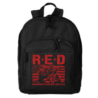 Red Friday Remember Everyone Deployed Vintage American Flag Us Solder Basic Backpack | Artistshot