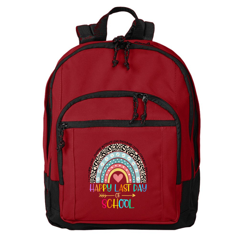 Happy Last Day Of School Teacher Student Graduation Rainbow 357 Basic Backpack | Artistshot