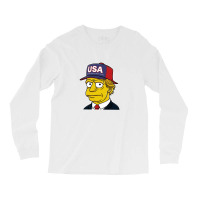 Donald Trump In The Style Of A Simpson Character Long Sleeve Shirts | Artistshot