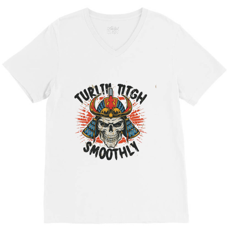 Turtling Through Life Smoothly V-Neck Tee by John Nichols | Artistshot