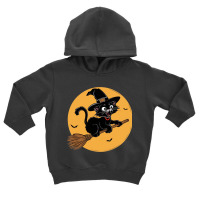 Witche Cat On A Broom Toddler Hoodie | Artistshot