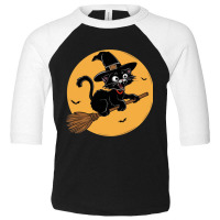 Witche Cat On A Broom Toddler 3/4 Sleeve Tee | Artistshot