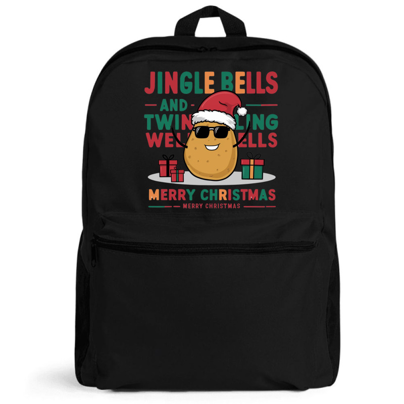 Jingle Bells And Twinkling Wells,merry Christmas Backpack | Artistshot