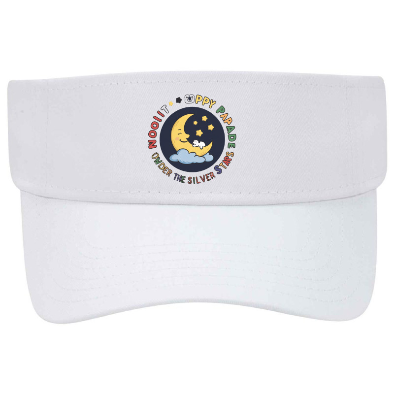 Moonlit Puppy Parade Under The Silver Stars Visor Hat | Artistshot