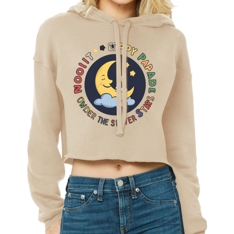 Moonlit Puppy Parade Under The Silver Stars Cropped Hoodie by Charity Aduset | Artistshot