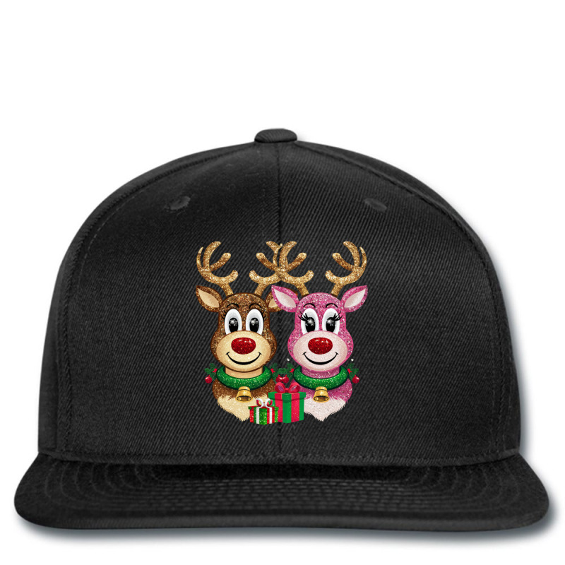 Two Glittery Reindeer Faces Side By Side Printed hat by Charity Aduset | Artistshot