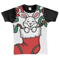 White Bunny Rabbit Hanging In A Red Christmas Stoc Graphic Youth T-shirt | Artistshot