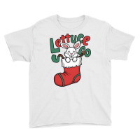 White Bunny Rabbit Hanging In A Red Christmas Stoc Youth Tee | Artistshot