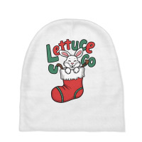 White Bunny Rabbit Hanging In A Red Christmas Stoc Baby Beanies | Artistshot